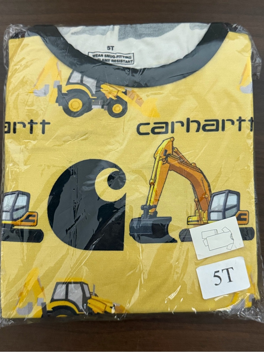 Carhartt Yellow Kids Excavator Graphic shirt and shorts